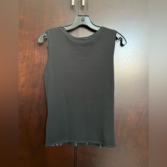 NWT St John 2 Pc Zipper Jacket and Sleeveless Top Blk & White Rayon Sz S - Picture 5 of 15